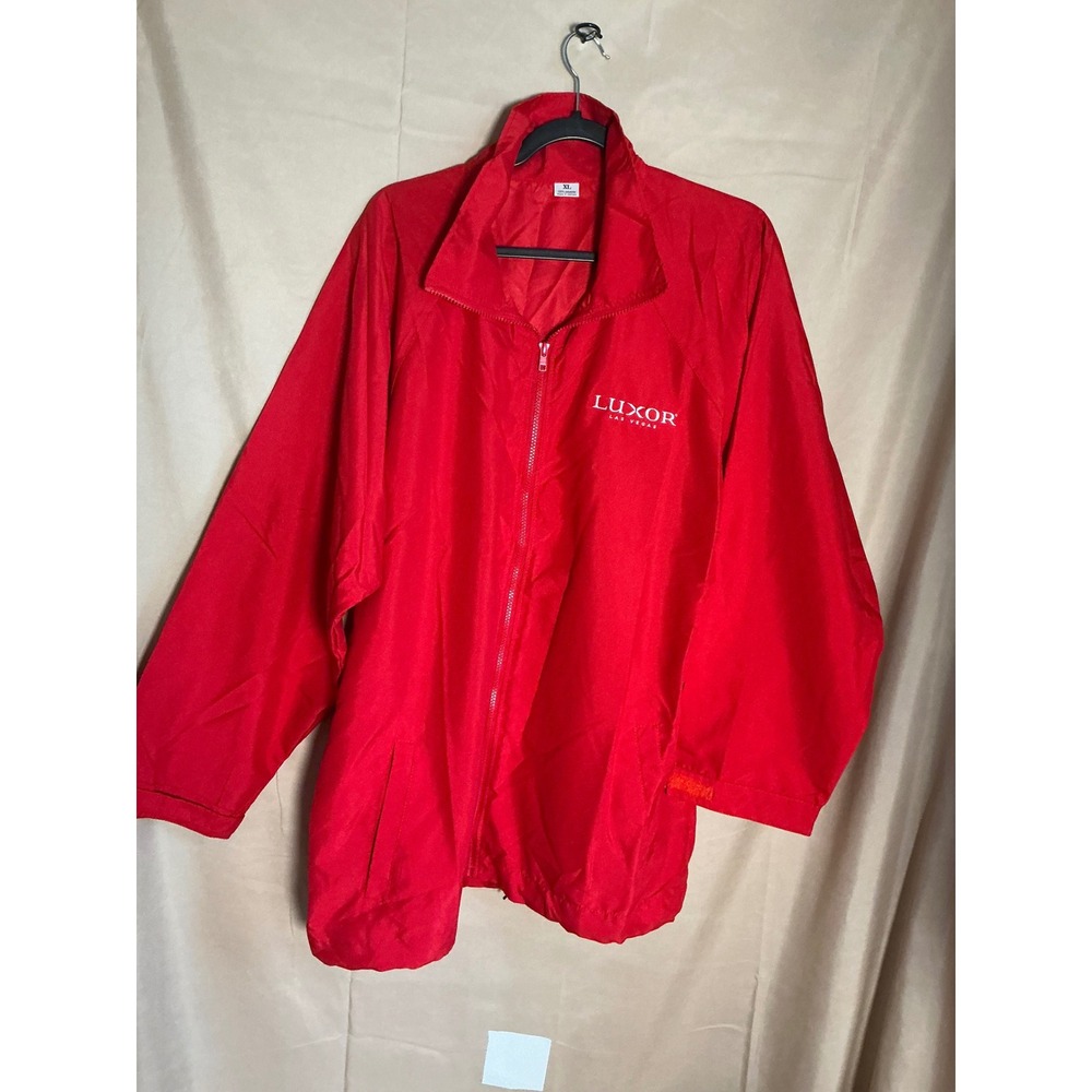 Luxor Las Vegas Windbreaker Jacket Mens XL Red New Full Zip Lightweight Logo
